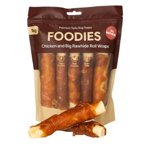 חטיף FOODIES גלילת עוף ועור בקר ג'מבו 1 ק"ג